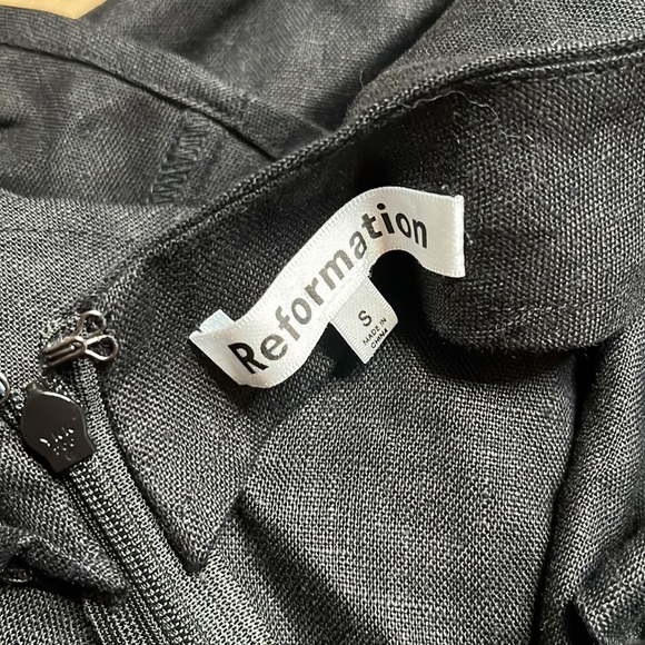 REFORMATION Selia open-back linen maxi dress BLACK SIZE SMALL - Picture 7 of 8